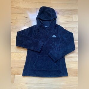 The North Face Fleece Sweatshirt Womens Sz M Black Sherpa Hooded Pullover